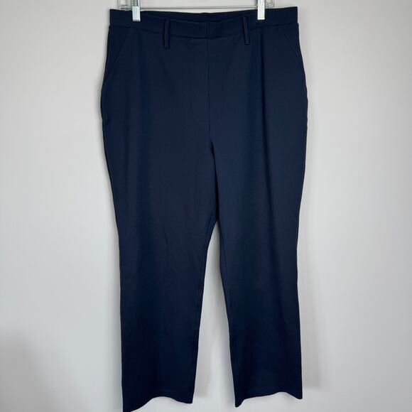 Quince Pants - Quince Women's Ultra Stretch Ponte Straight Leg Pants Navy Blue XL